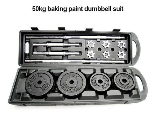 Imagen 4 de 4 de Set De Mancuernas 50kg Juego Dumbells Barras Discos Gimnasio