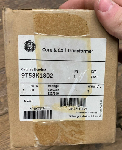 General Electric 9t58k1802 Core & Coil Transformer Class Ssm