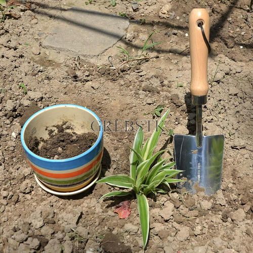 Pala De Jardín De Acero Inoxidable Con Mango De Madera De Ha