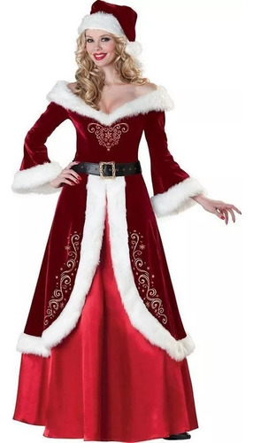 Disfraz De Fiesta De Navidad Para Mujer, Señora Santa Claus