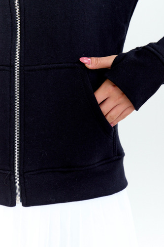 Campera Frisada Full Zip Con Capucha - Talles S M L
