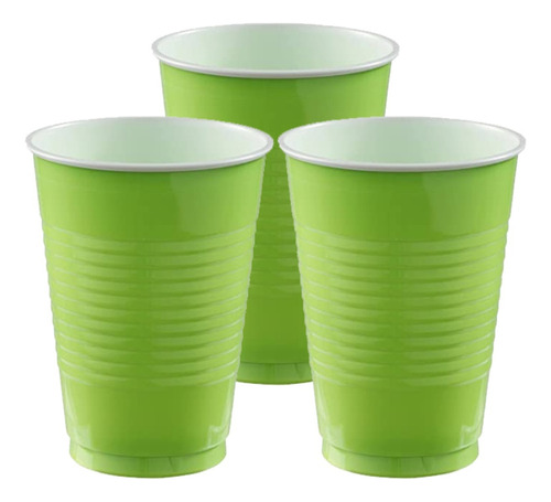 Vaso De Plástico Desechable 12oz Granmark - 20 Piezas Color Verde Kiwi