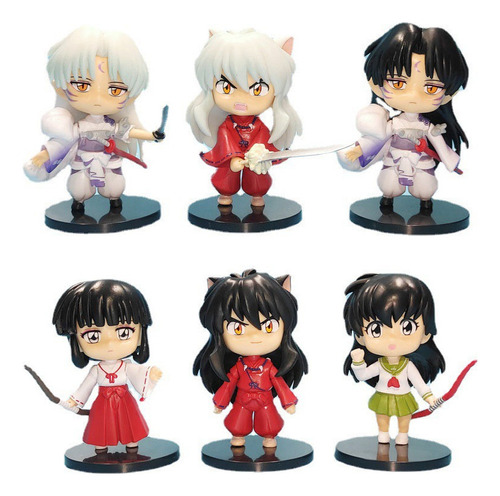 6pcs/set Anime Inuyasha Acción Figura Modelo Juguete Regalo