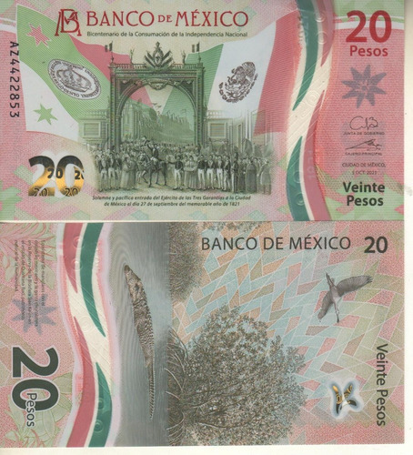 México Billete Conmemorativo 20 Pesos 2021 - Pick New - Unc