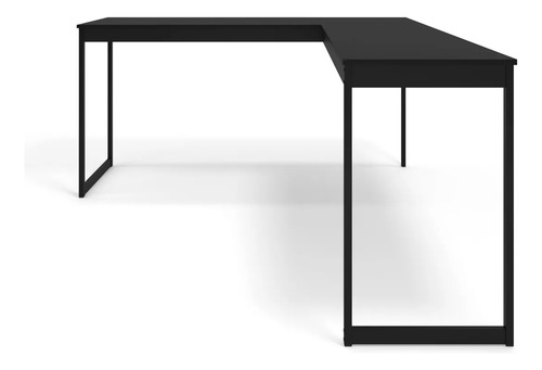 Escrivaninha Mesa Em L Industrial De Canto Vintage Ferro E Madeira Cor Preto, Para Escritório Ou Home Office, Amplo Espaço, Ideal Para Trabalho, Estudos, Computador Design Nordico