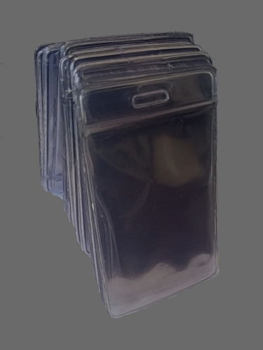 Imagem 1 de 3 de 100 Protetor Porta Crachá Bolsa Plastica Pvc Vertical