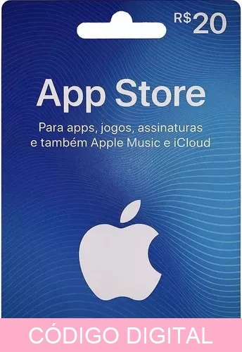 Cartão Gift Card App Store R$ 20 Reais - Itunes Brasil Apple