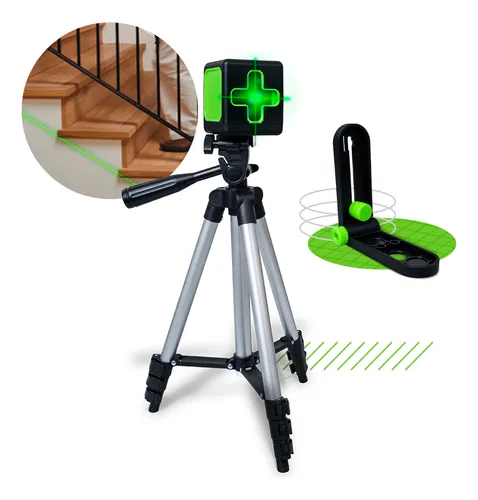 comprar Nível A Laser Verde 2 Linhas Esquadro + Suporte + Tripé
