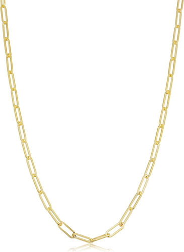 Collar De Cadena Con Clip De Papel Relleno De Oro Amarillo M