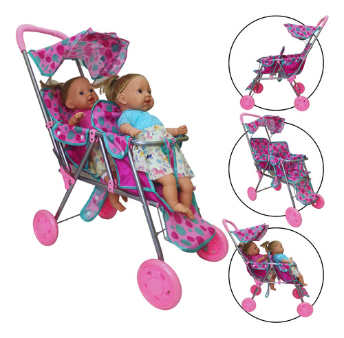 Carrinho De Boneca Berço Bebe Reborn Gemeos