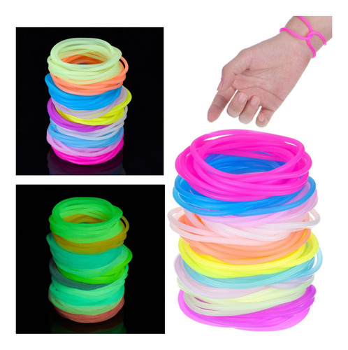 ¡ Setx10 Pulseras De Amistad Uv Glow Brillan En Oscuridad !!