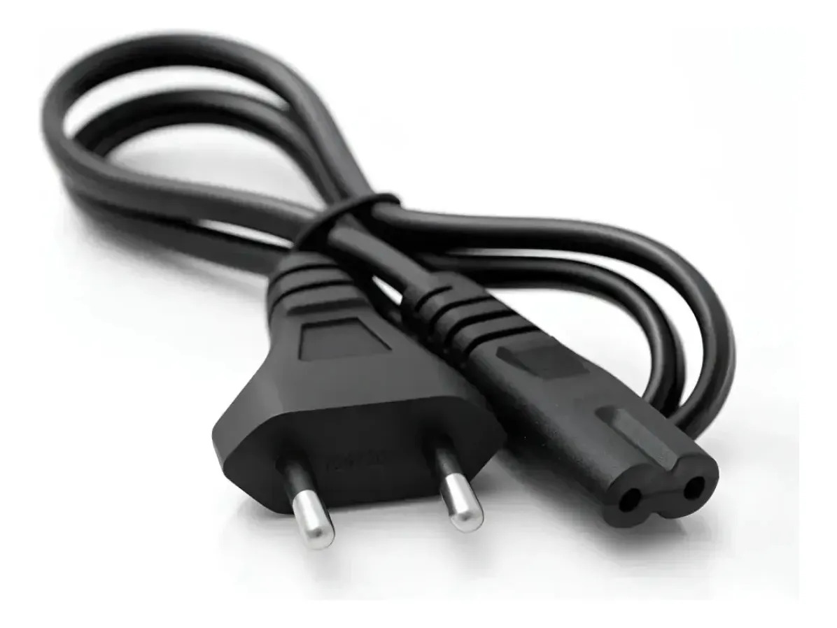 Cabo De Força Tipo 8 IEC C7 Bivolt Bipolar 1,5 metros Padrão Brasileiro Tv Notebook Monitor Videogame Fonte Energia Universal Conexão Segura Eletric Teck