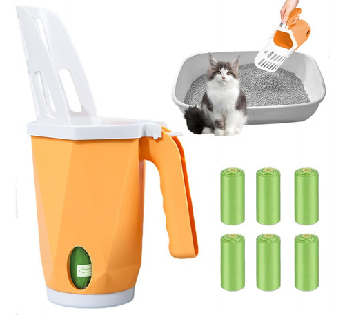 2 In 1 Cat Litter Scoop, Kit With 150 Refill Bags