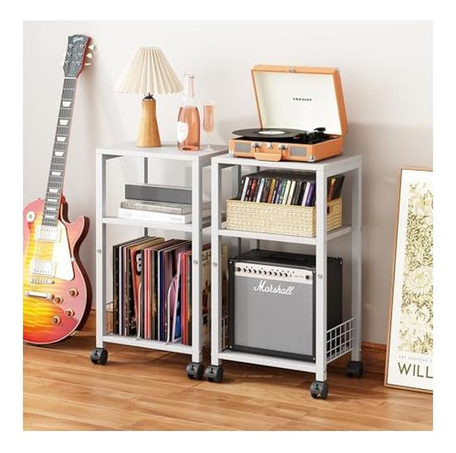 Kalrin Auxiliar Table, Small Mobile Table Of 3 Levels, Of
