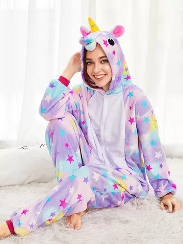 Pijama Unicornio Animal Adulto Plush Con Cierre Trasero Meses con