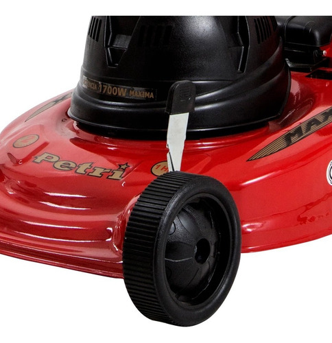 Cortadora de pasto eléctrica Petri 3005033 con bolsa recolectora de 1 hp y 220V color rojo/negro