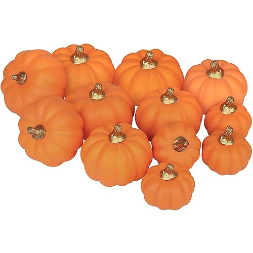 Calabazas Artificiales Granel, 12 Piezas De Tamaños Va...