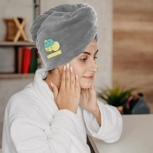 Toalla Para El Cabello Con Botón - Toallas Para Secar El Cab