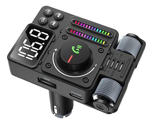 Bluetooth Transmisor Fm Carga Usb Mp3 Audio Llamada Manos