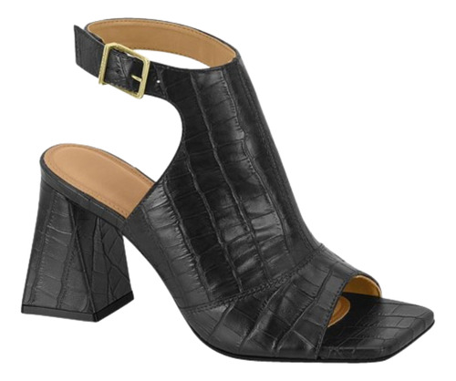 Sandália Ankle Boot Fem Vizzano Salto Bloco Fechada Fivela