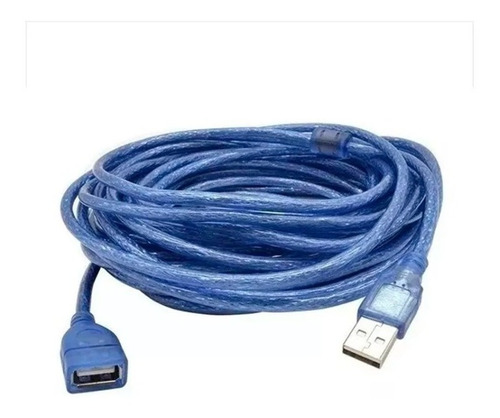 Cable Extensión Usb 2.0 / 7,5 Mts Blindado Transparente Azul