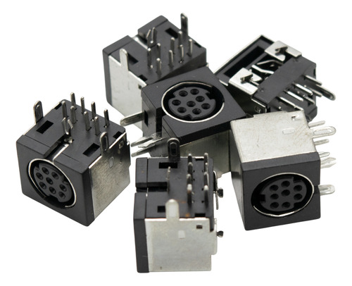 20 Conectores Mini Din 8 Pines Hembra 90º Par Circuit Md-80
