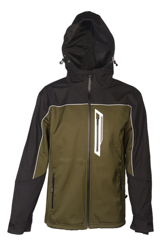 Campera Softshell Combinada Verde Térmica Imper Nieve Abrigo