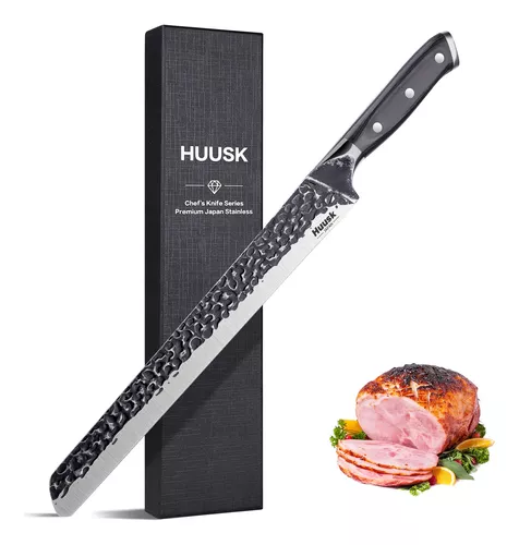 Cuchillo japonés, cuchillo de carnicero para corte de carne, 8 pulgadas,  acero de alto carbono, forjado a mano, ergonómico, mango de madera de