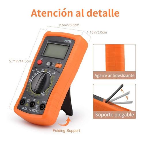 Imagen 6 de 9 de Multimetro Profesional Digital Vc830l