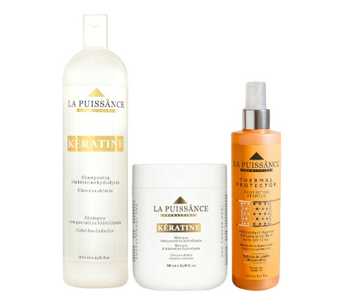 Kit Keratina Shampoo 1l,máscara,500ml,protector La Puissance