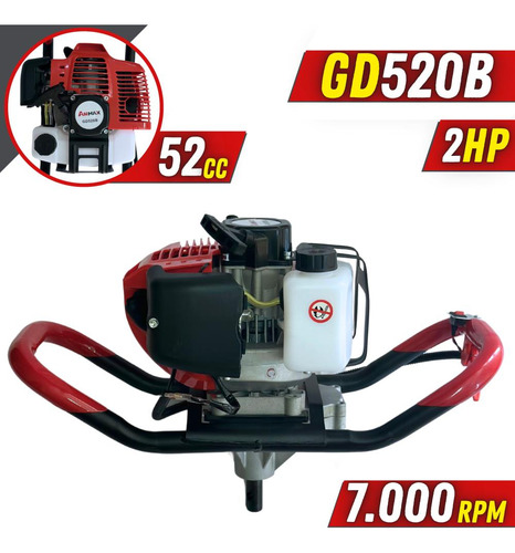 Trado Motorizado Anmax Gd520b 52cc 2t + Brocas E Óleo Toyama