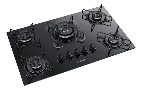 Cooktop 5 Bocas Itatiaia Essencial tripla Chama Vidro Temperado P...