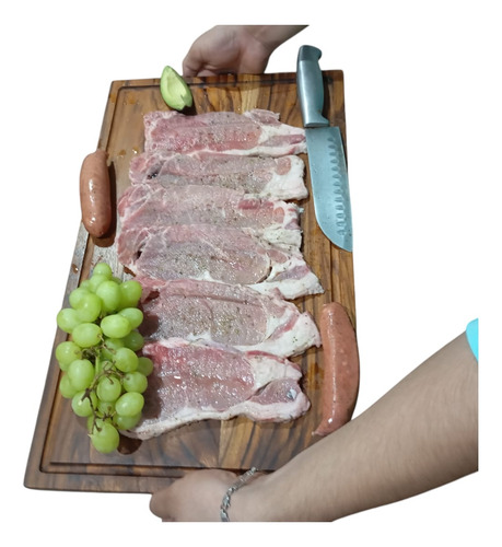 Tabla De Picar Plato P/carnes Quesos Madera De Teca 40x30x2