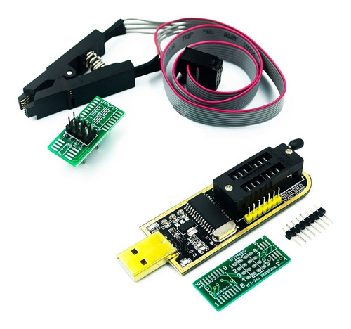 Kit De Programador Usb Ch341a Eeprom + Pinza Soic8 Sop8 Bios