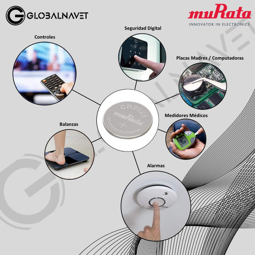 50 Pilas Boton Cr2025 Murata Blister 5 Litio Distribuidor