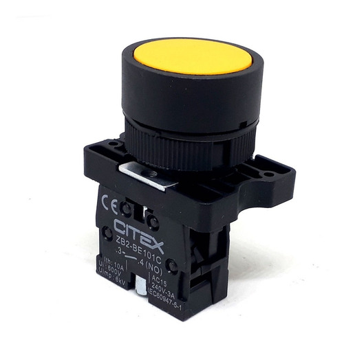 Lay5-ea51 Botao De Comando Amarelo na 22mm Com 10