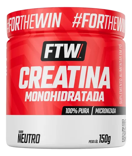 Creatina Monohidratada Pura 150g Pote Suplemento em Pó 100% - FTW
