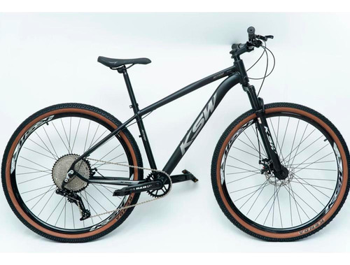 Bicicleta Aro 29 Bike Ksw Mtb 12v Marchas K7 Alumínio Cor Preto Fos -ad Prata Tamanho Do Quadro 17