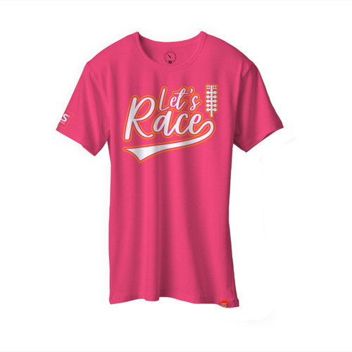 Camiseta Rs Performance Rosa Estampa Com Textura Let's Race