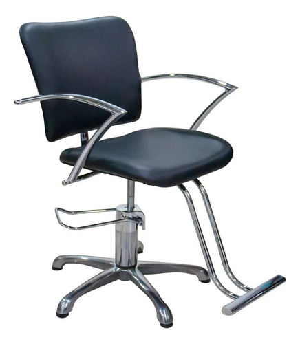Sillon Hidraulico Peluqueria Barberia Base 5 Pie Cuero Negro
