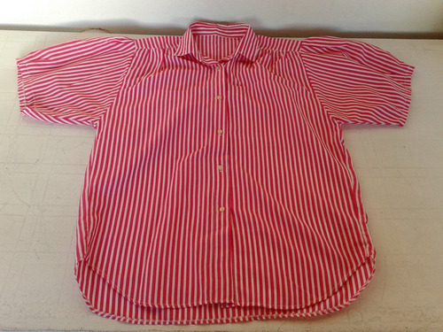 Blusa Manga Corta Rallada Rojo Y Blanco Una Postura!