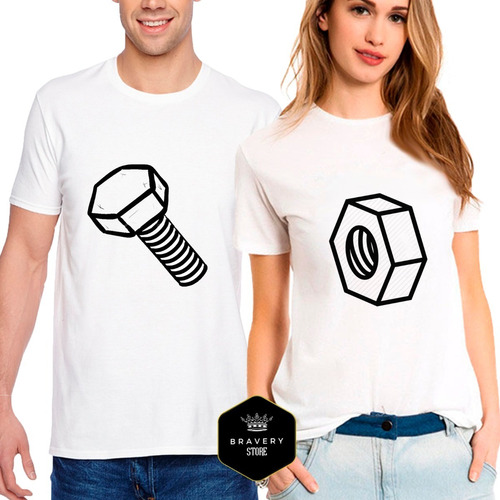 2 Remeras Bulon Y Tuerca Enamorados - Parejas - Novios