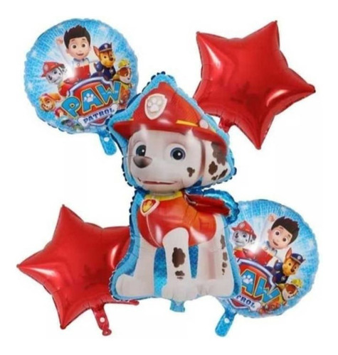 Pack Globos Paw Patroll X 5 Unidades