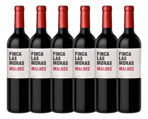 Pack De 6 De Vino Tinto Las Moras Malbec 750 Ml