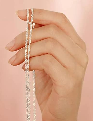 Waitsoul Cadena Singapur De Plata De Ley 925 Con Cierre De L