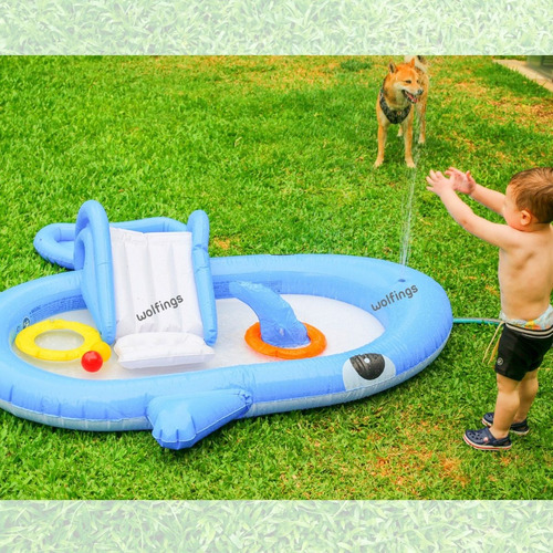 Pileta Inflable Infantil Con Tobogan Juego Bebe Niños Verano