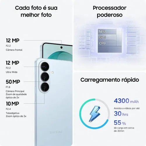 Celular Samsung Galaxy S26 5G, 256GB, 12GB RAM, Galaxy AI, Câmera