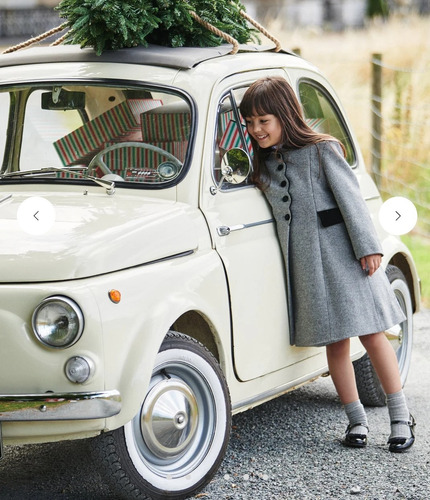 Tapado Abrigo Niña Estilo Inglés Gris 2 A 4 Años (Usado)