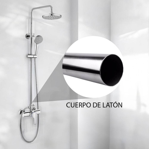 Regadera Para Ducha Redonda De Lluvia - Resistente Al Óxido Acabado Brillante Color Acero