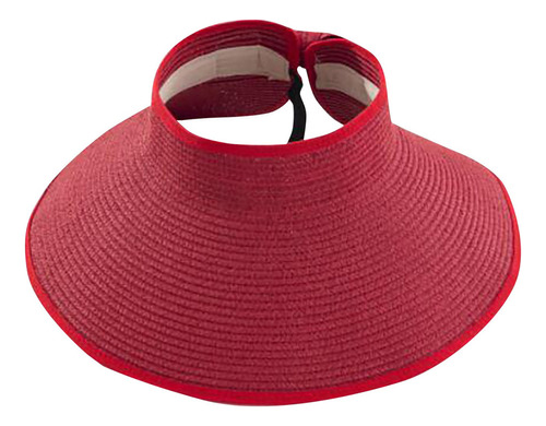 Sombrero Ancho Enrollable Para Mujer Con Visera De Paja Con